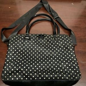 Kate Spade Black and White Polka Dot Shoulder bag/Tote/Crossbody Convertible Bag